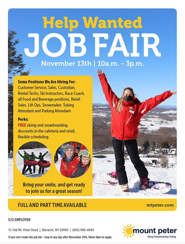 Help Wanted Job Fair November 13th Mount Peter