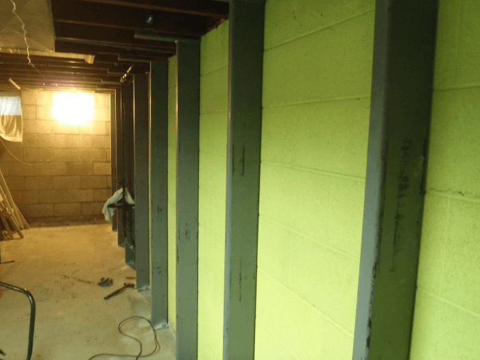 Basement Bowed Wall Repair Milwaukee Stabilization Beam Installation Shorewood Home