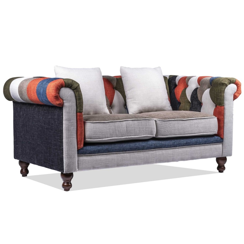 soffa på engelska Chester Patchwork 2-Sits Soffa - Vintage Soffa - Designmöbler