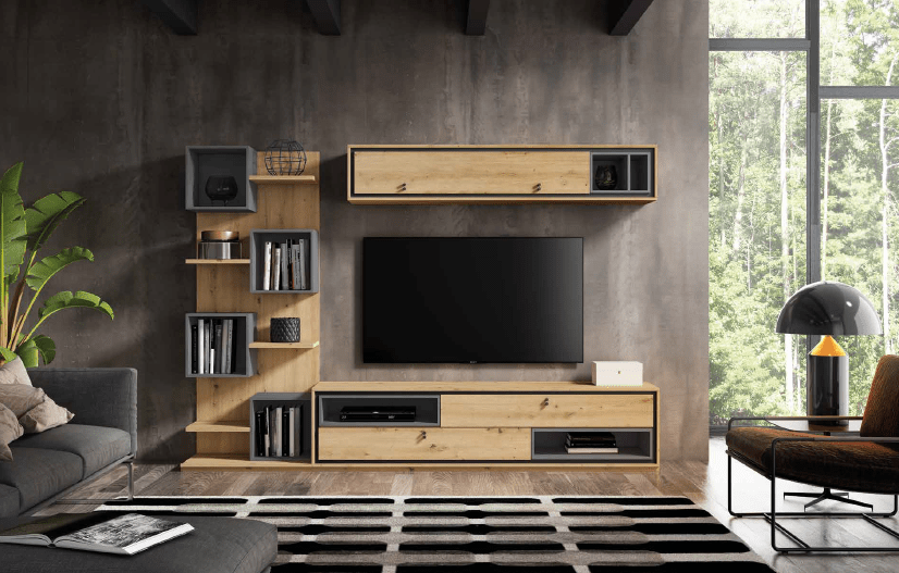 COMPOSICIÓN APILABLE DE COMEDOR EN COLOR AMAZONA / BASALTO K2 C.19