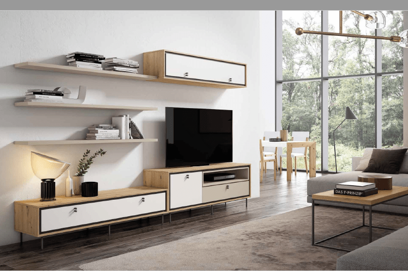 COMPOSICIÓN APILABLE DE COMEDOR EN COLOR Amazona / Blanco K2 C.20