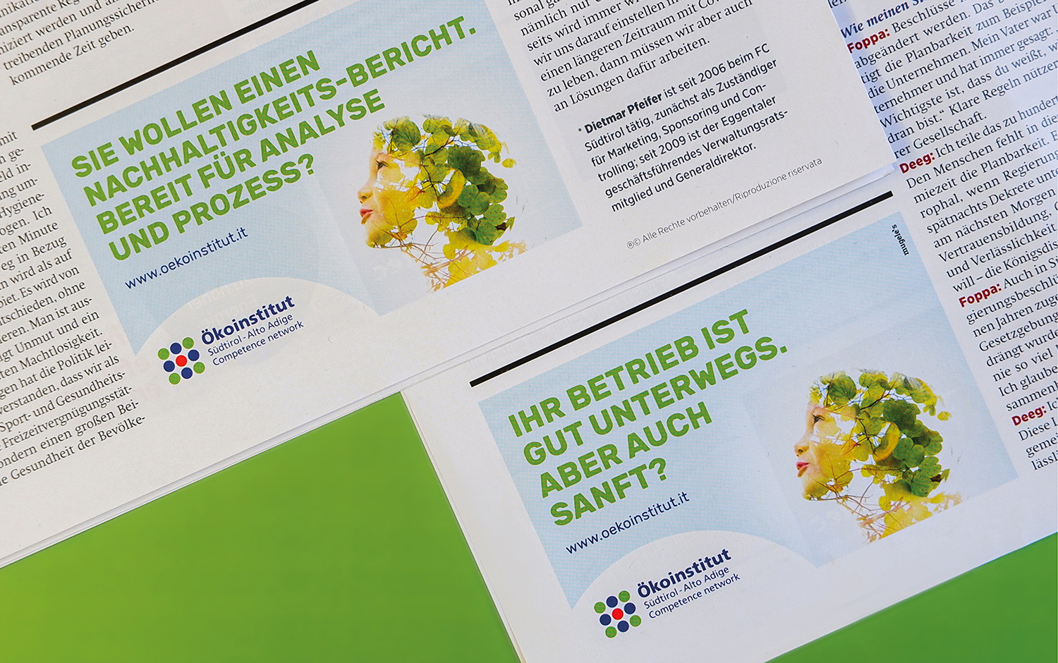 Kampagne für Nachhaltigkeit Ökoinstitut Südtirol Campaign Service