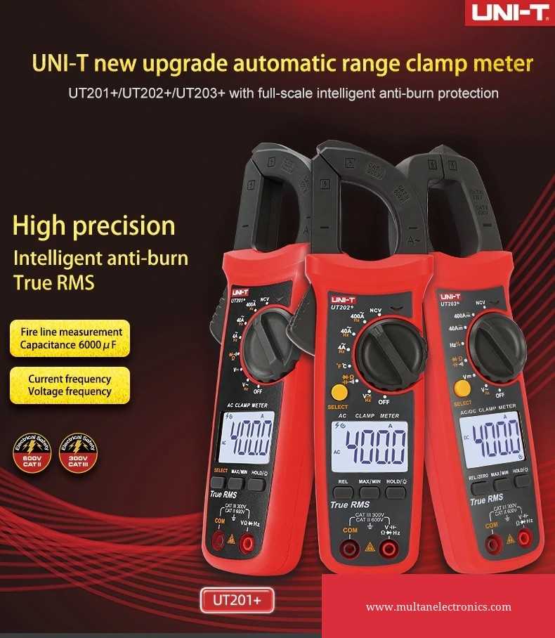 UNI T UNI-T Digital Clamp Meter UT201+ UT202+ UT203+ AC DC Current