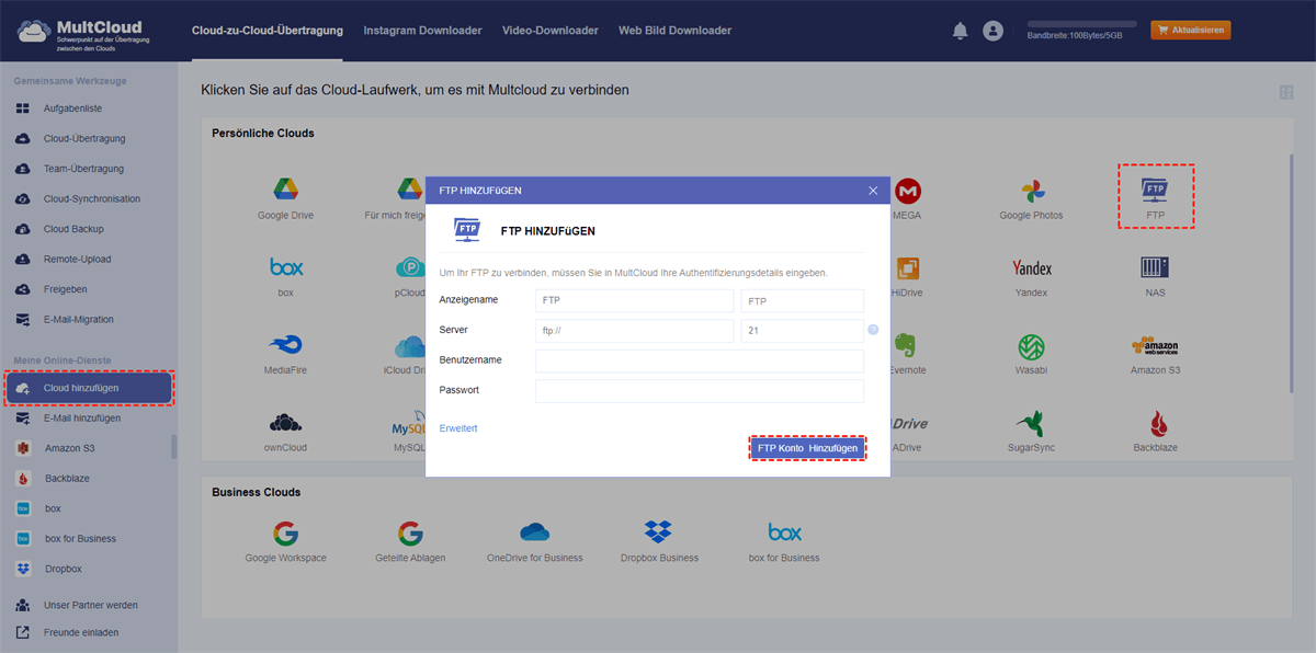 Wie kann man FTPZugriff auf Google Drive durchführen?