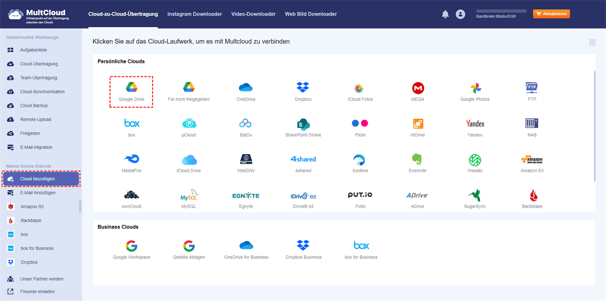 Wie kann man FTPZugriff auf Google Drive durchführen?