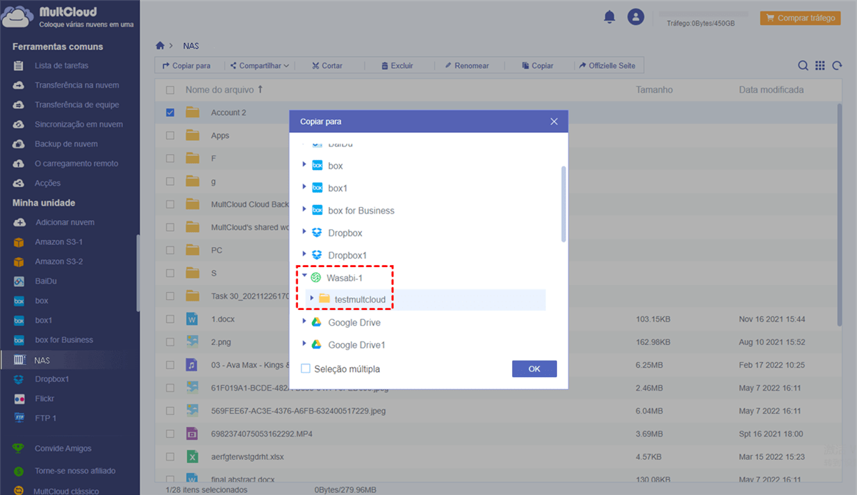 3 formas grátis de transferir MAS para Wasabi
