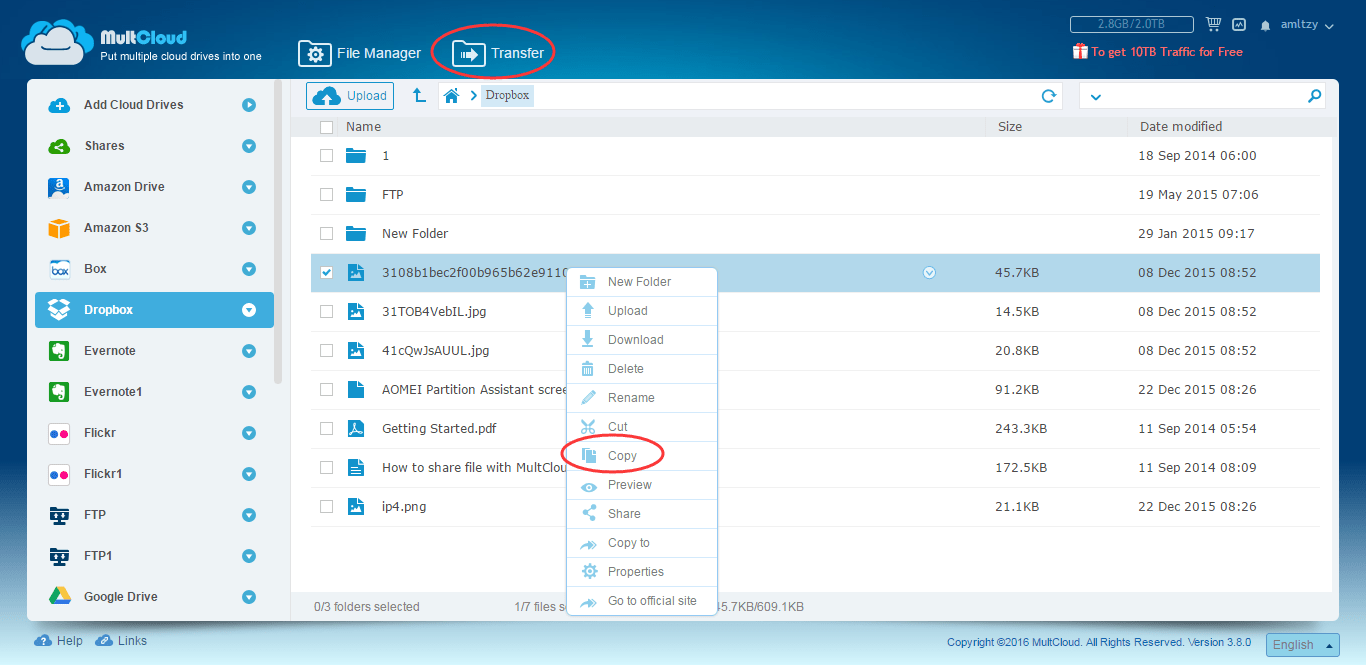 How to Transfer Files from One Dropbox Account to Another?