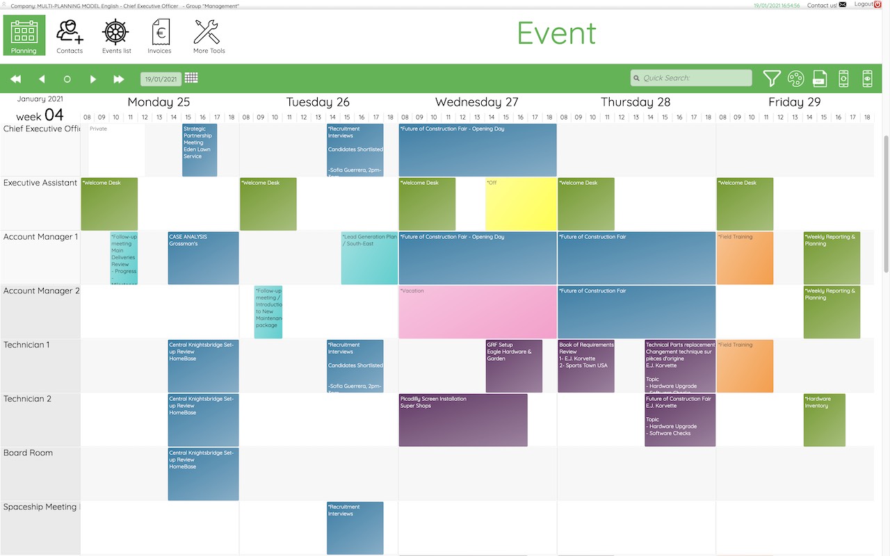 Team Calendar Sharing with MultiPlanning Easy, shared calendar online