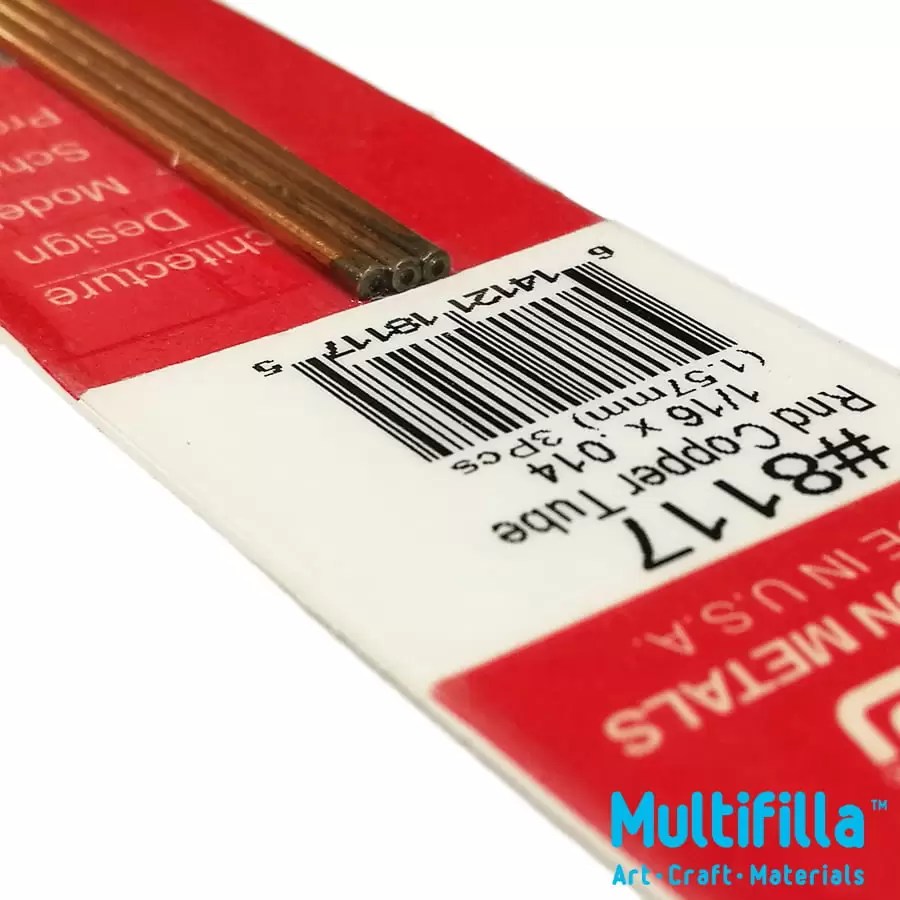 Round Copper Tube 3pcs 1/16 x .014 x 12"(L) Multifilla