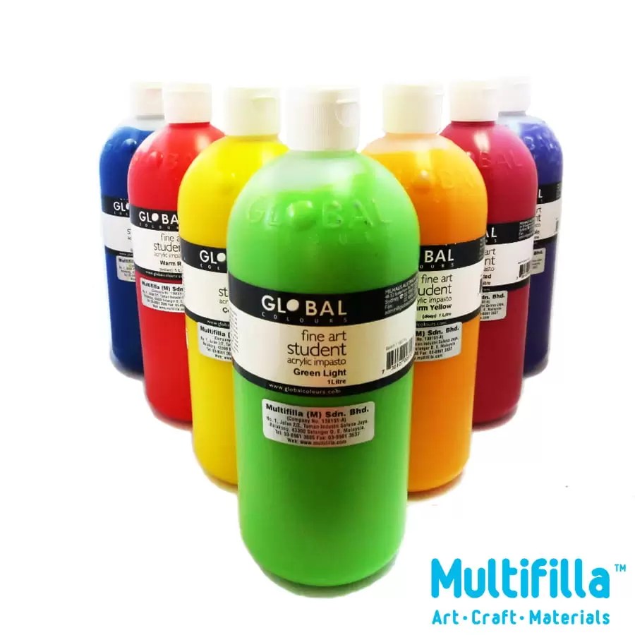 Global Student Fine Art Acrylic Paint 1L Multifilla