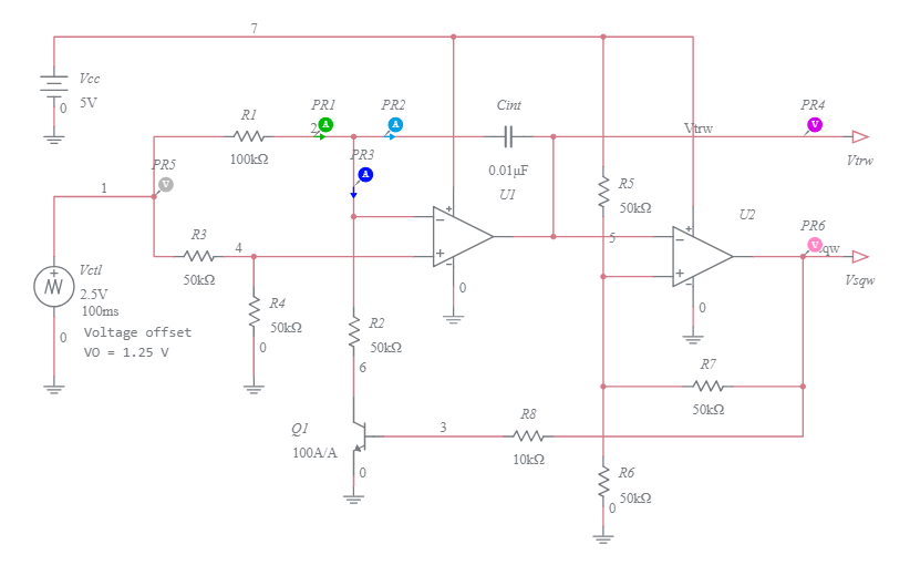 OpAmp VoltageControlled Oscillator Multisim Live