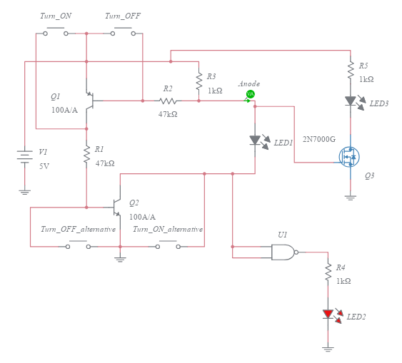 Soft latching power switch example 2 (without inrush current limiter