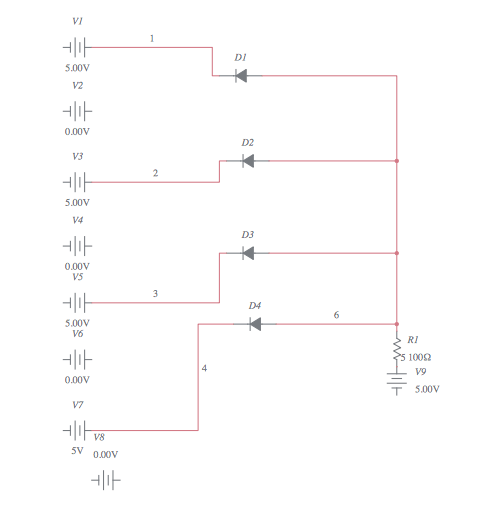 and logic gate 4 input Multisim Live