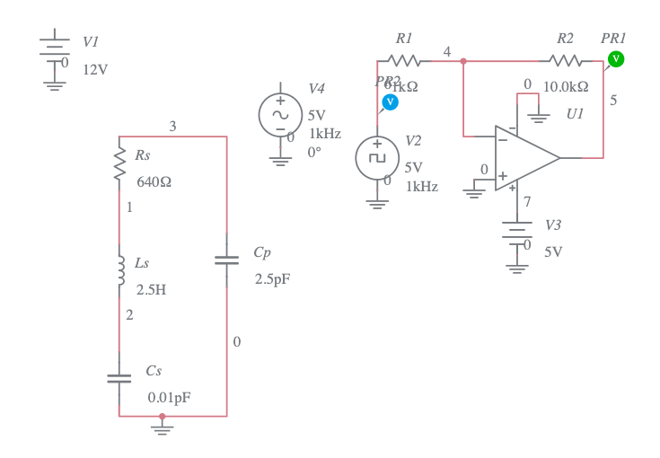 Crystal Resonator Multisim Live
