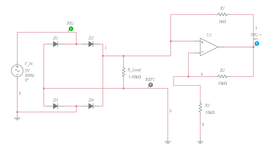 FullWave Bridge Rectifier (1) Multisim Live