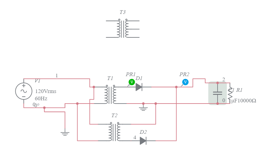 Full wave rectifier with capacitor input filter Multisim Live