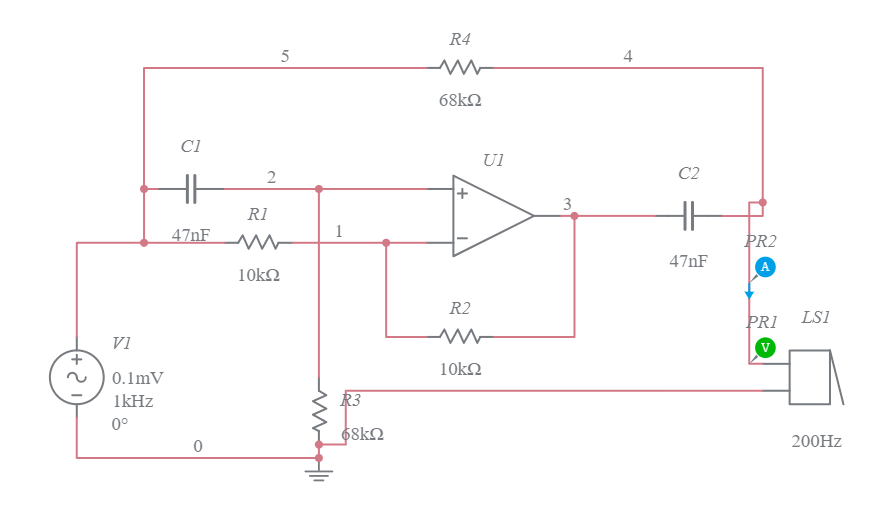 Notch Filter Circuit Multisim Live