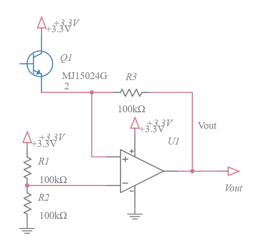 Copy of Phototransistor with transresistive op amp Multisim Live
