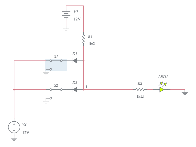 diode AND gate Multisim Live