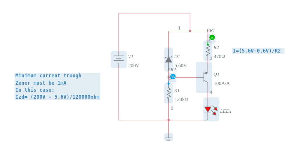 Current Source with Zener Diode Multisim Live