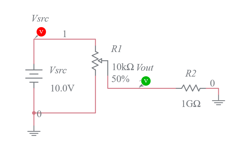 Voltage divider potentiometer Multisim Live