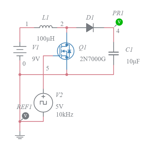 9V to 100V Boost Converter - Multisim Live
