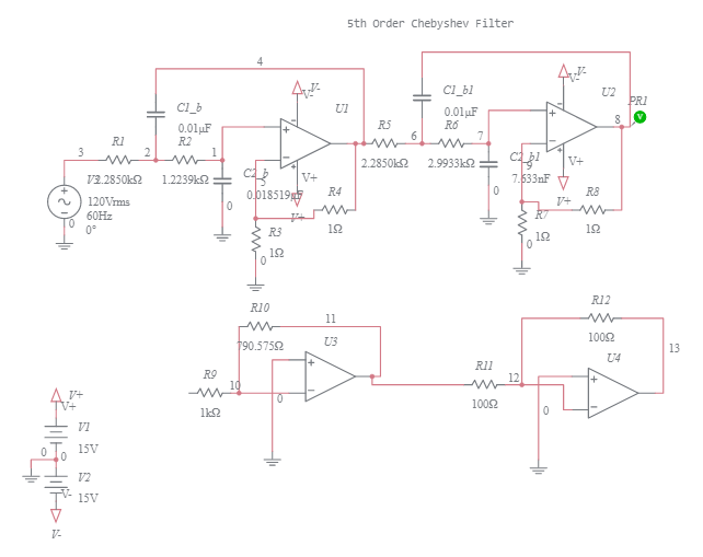 4th Order LowPass SallenKey Filters Multisim Live