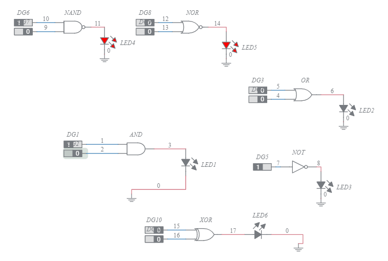 LOGIC GATES Experiment Multisim Live