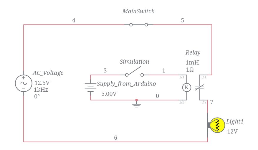 Switch and relay Multisim Live