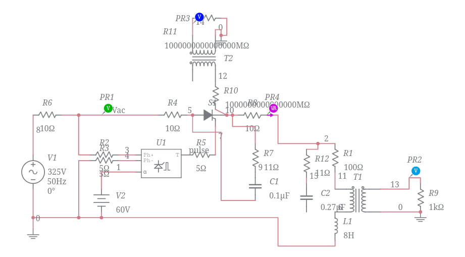 Phase angle controller Multisim Live