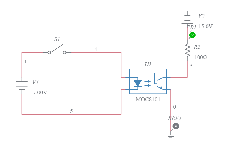 Optocoupler sample1 Multisim Live