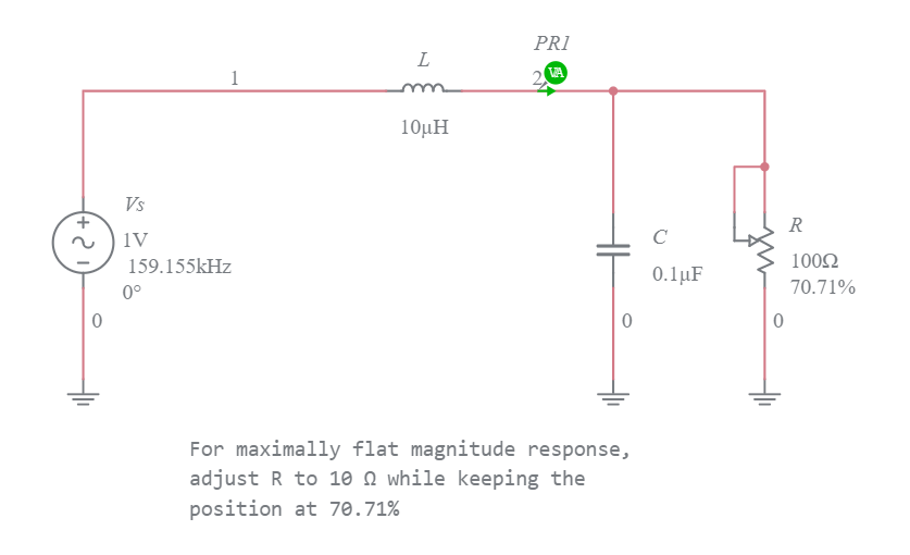 2nd Order LC Low Pass Filter Multisim Live