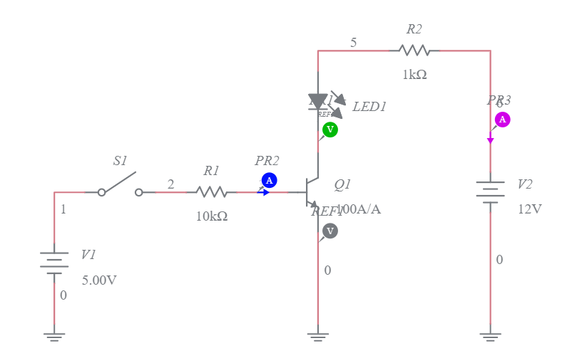 Transistor as a Switch Multisim Live