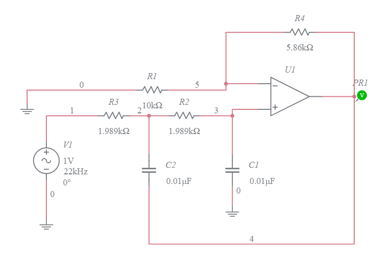 OpAmp low pass filter (1) (1) Multisim Live