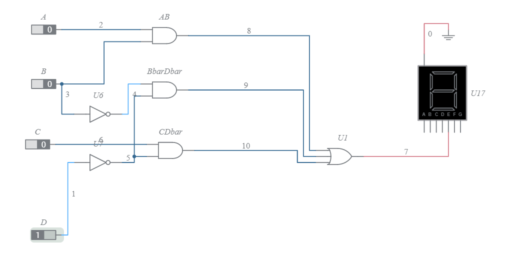 7Segment Display SEGMENT E Multisim Live