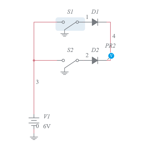 Copy of logic gates using switch diodes Multisim Live