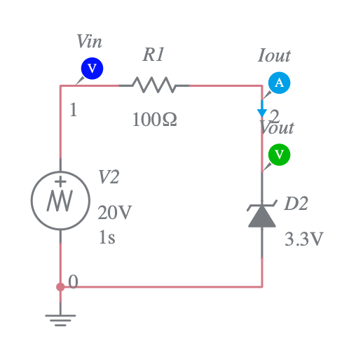 Reverse Biassed Zener Diode Multisim Live