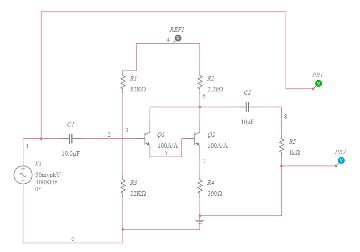 DARLINGTON PAIR AMPLIFIER Multisim Live