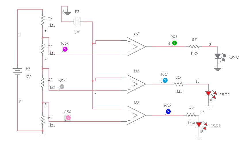 2 bit flash type adc Multisim Live