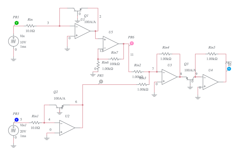 Copy of Logarithmic Amplifier (BJT Feedback, Positive Input Negative