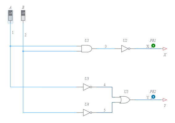 DeMorgan's First Theorem - Multisim Live