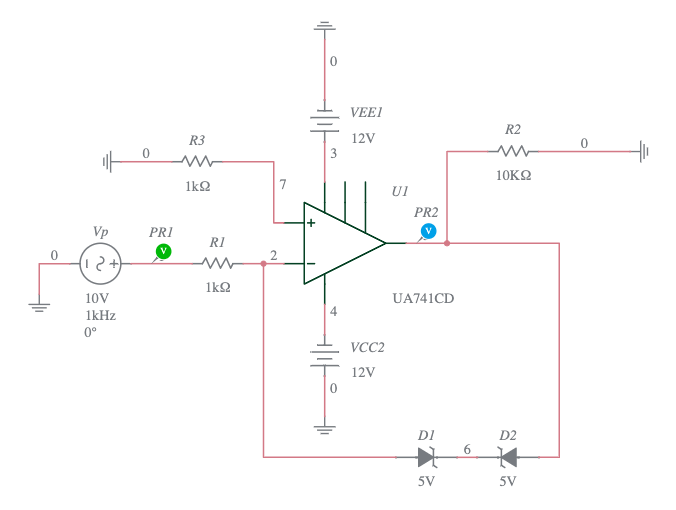 voltage limiter case 1 Multisim Live