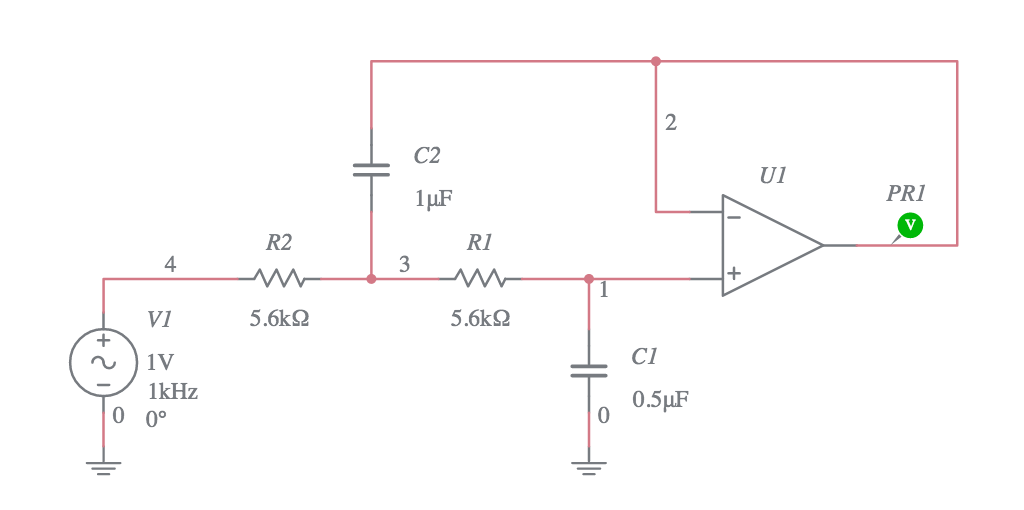 Lab 11 Sallen Key LowPass Filter Multisim Live