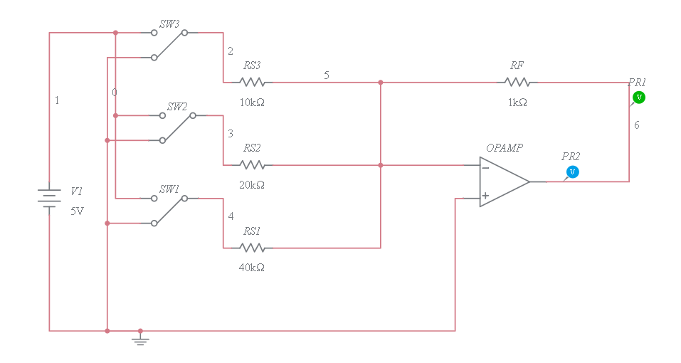 DAC CIRCUIT WITH BINARY WEIGHTED RESISTOR Multisim Live