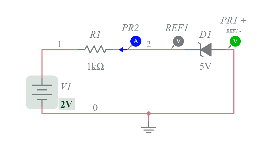 ECE 151 E2 Reverse Bias Zener Diode VI Characterstics Multisim Live