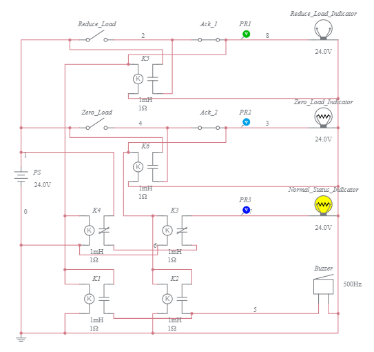 Status Indicator using relays Multisim Live