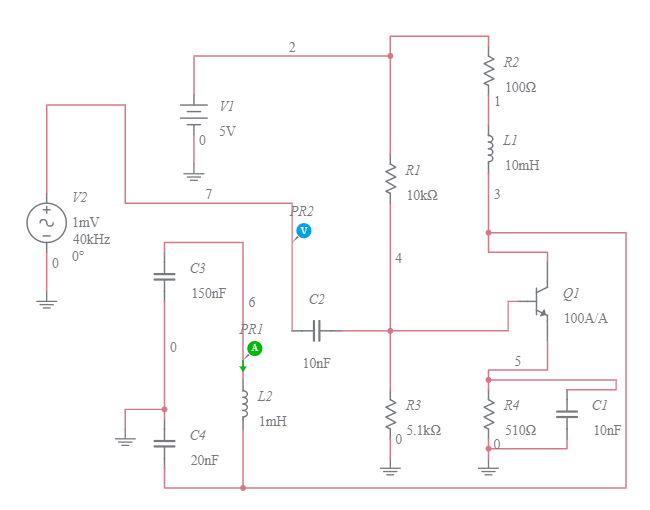 Colpitts Oscillator Circuit Multisim Live