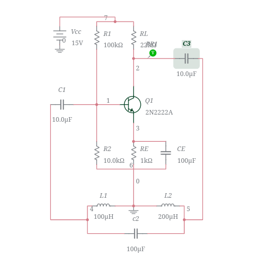hartley oscillator Multisim Live