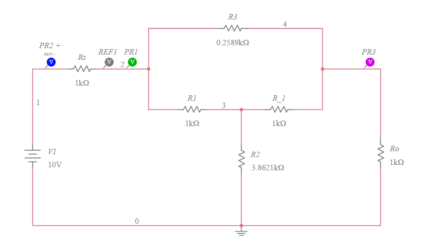 Bridge t attenuator Multisim Live