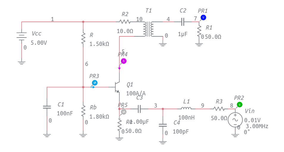 CB Amplifier Multisim Live